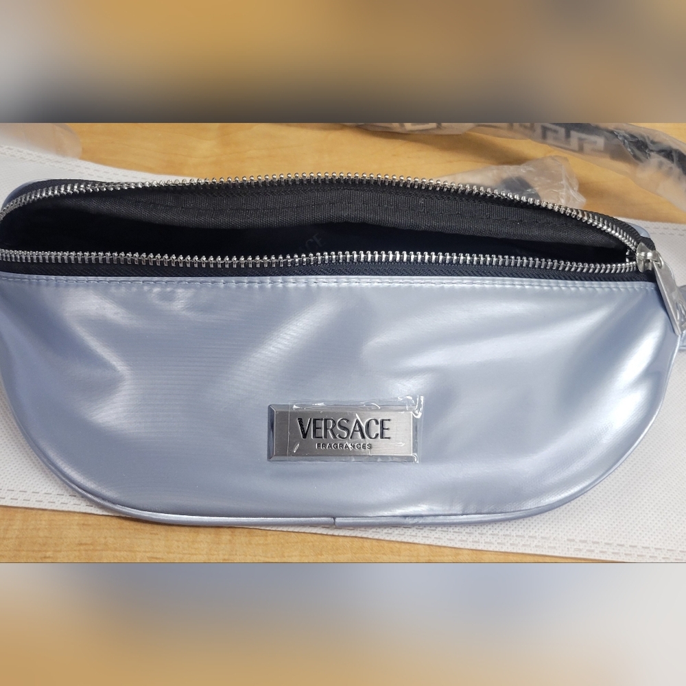 Versace Belt Bag in Silver and Black Hardware, New in the original packaging